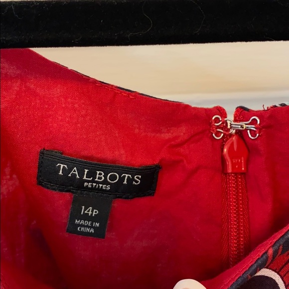 EUC Talbots Blue and Red Floral Dress - Picture 4 of 7